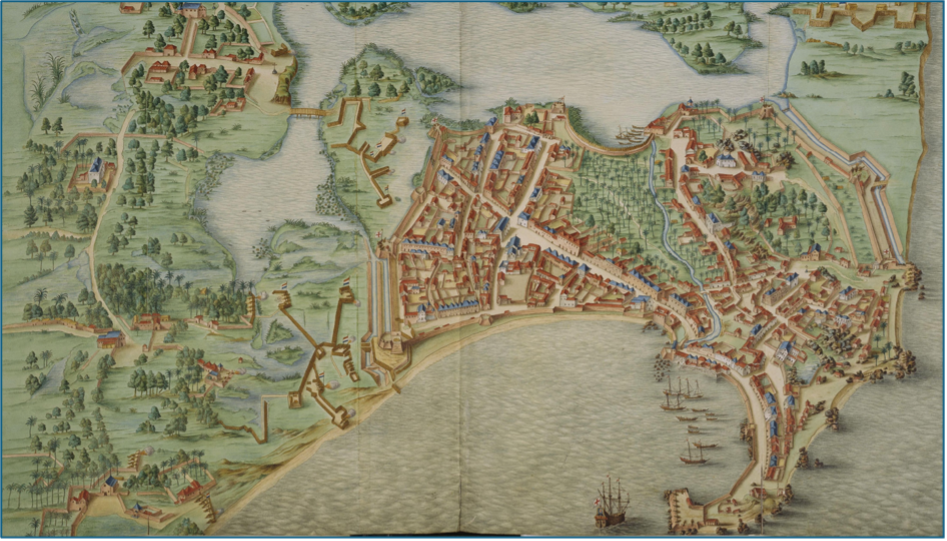 Source: Bird's eye view of Colombo. National Archives, The Hague, inv. nr. VELH0619.115.